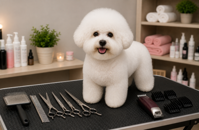 Бішон фрізе після професійного грумінгу — Star Grooming, Одеса